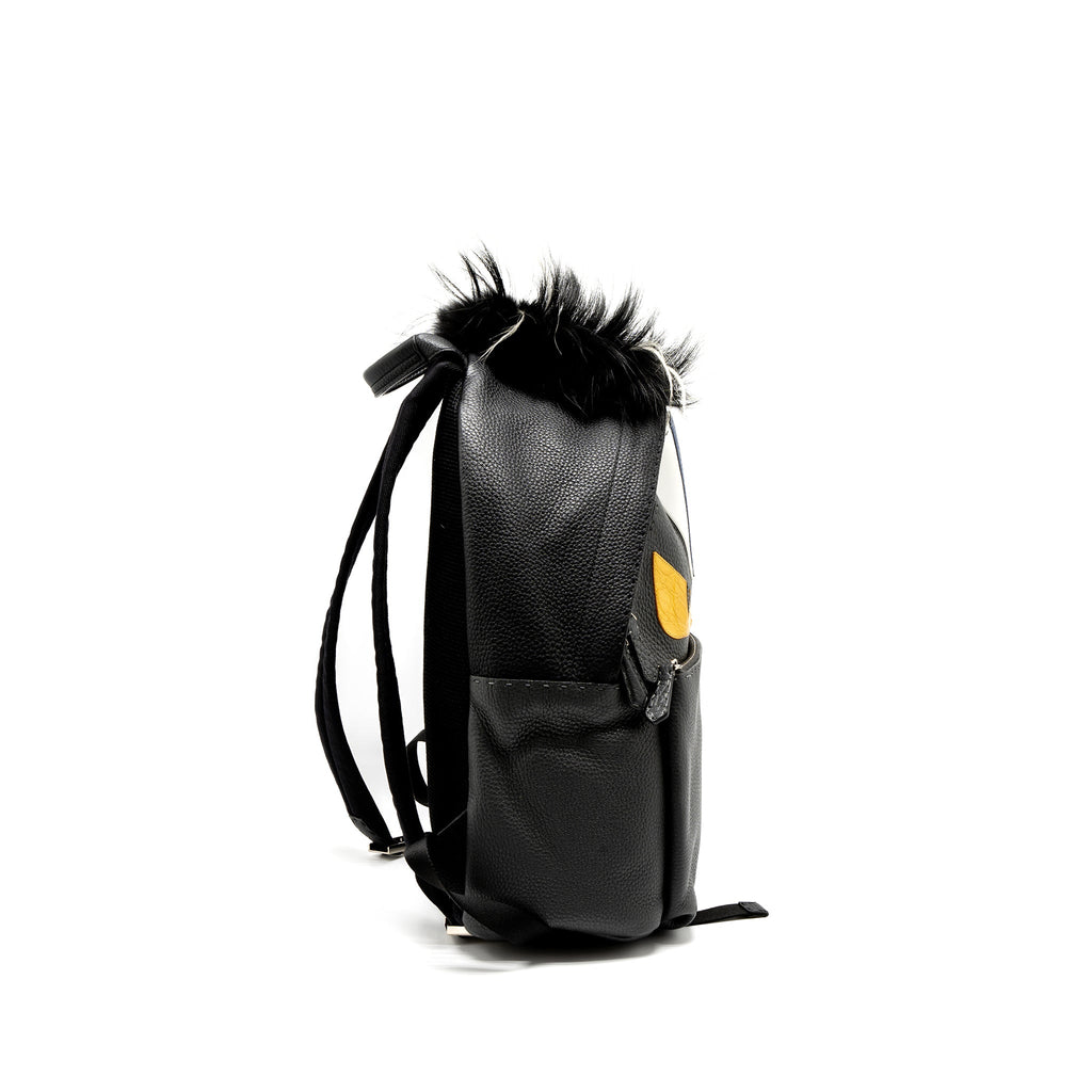 Fendi Large Backpack Calfskin/Fur/Crocodile Black/Multicolour SHW