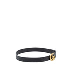 Gucci Size 85 GG Marmont Leather Belt Black GHW