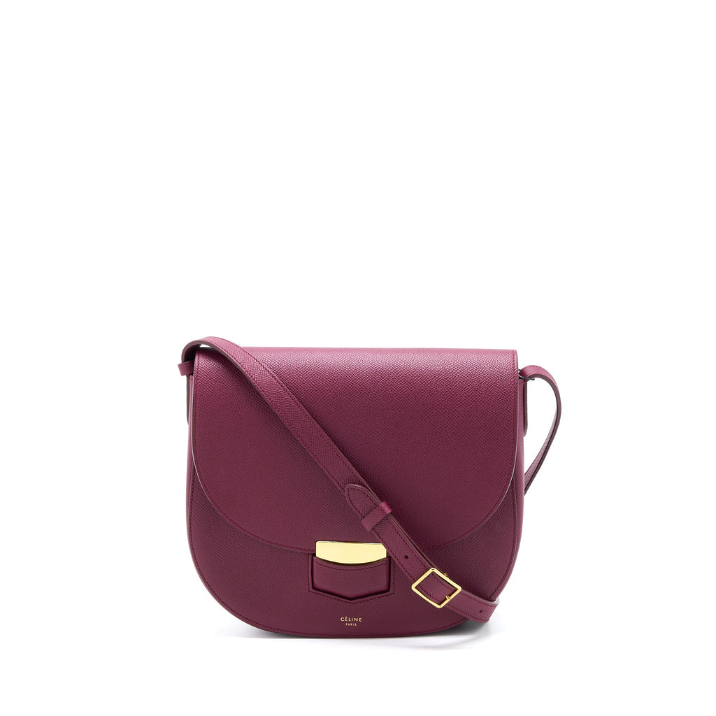 Celine Compact Trotteur Crossbody Shoulder Bag Dark Purple