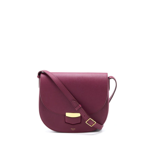 Celine Compact Trotteur Crossbody Shoulder Bag Dark Purple