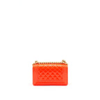 Chanel Small Boy Bag patent leather Bright Orange GHW