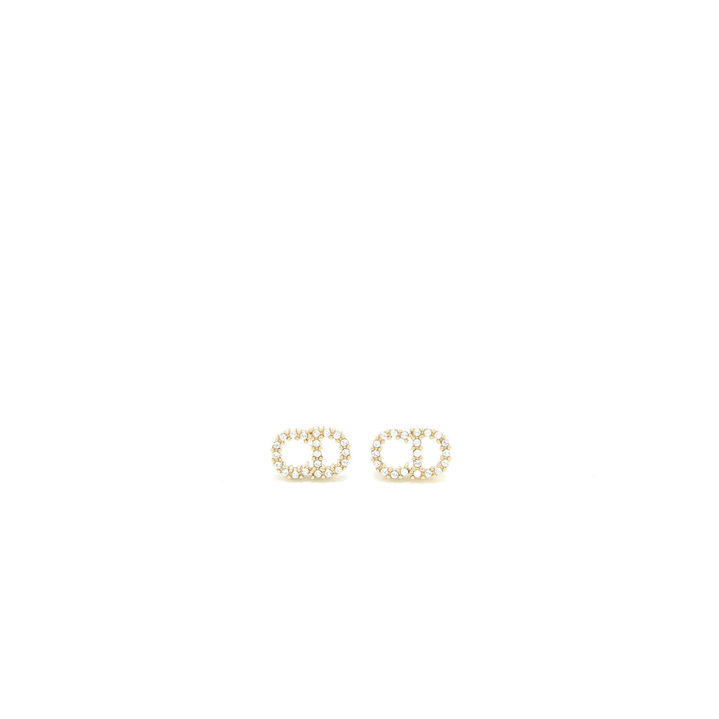 Dior Clair D Lune Earrings Crystal Gold Tone