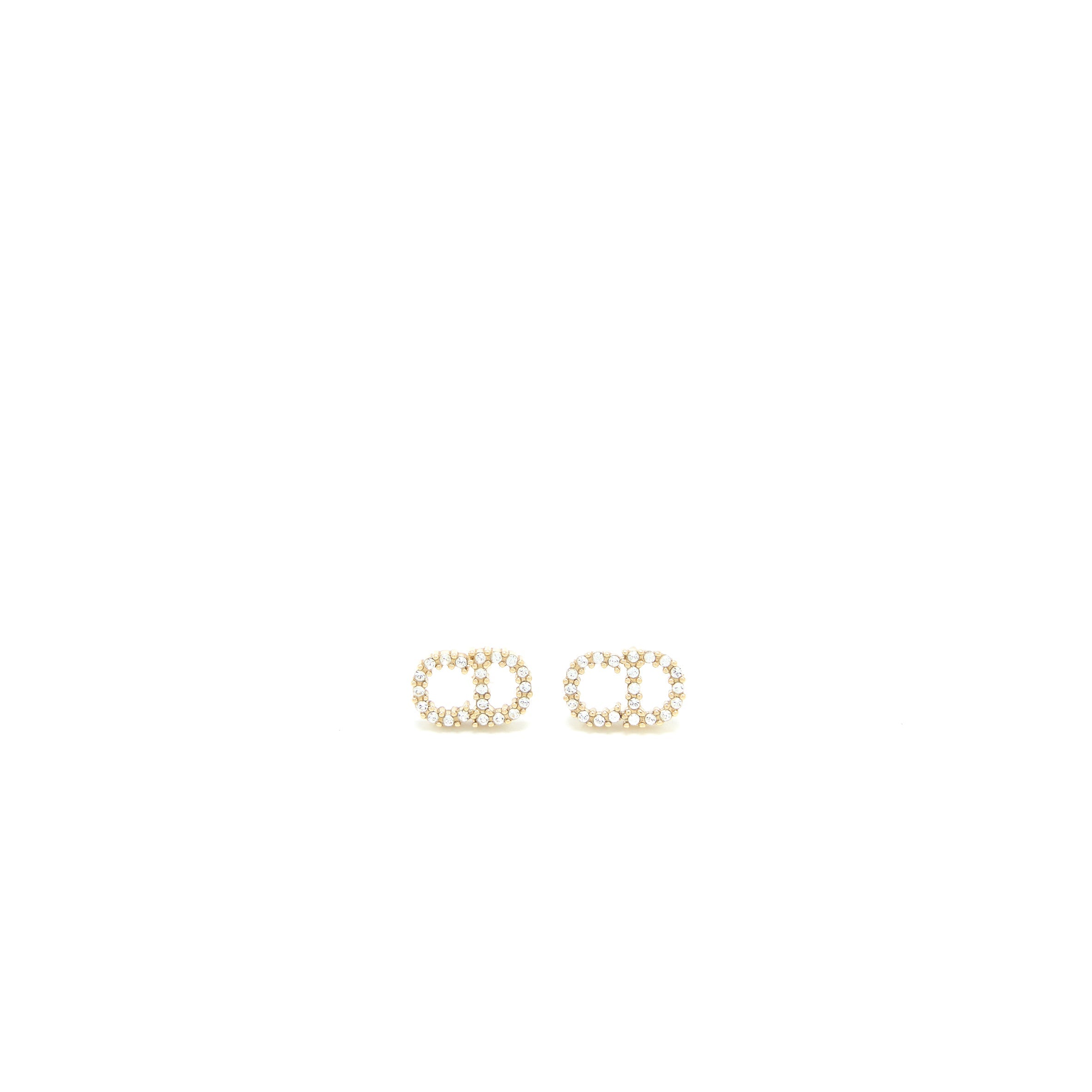 Dior Clair D Lune Earrings Crystal Gold Tone