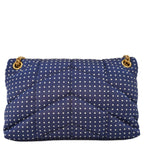 YVES SAINT LAURENT Loulou Puffer Polka Dots Canvas Crossbody Bag Blue