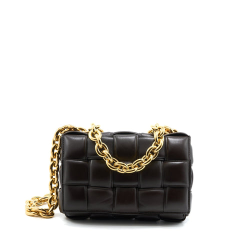 Bottega Veneta Chain Cassette Bag Dark Brown GHW