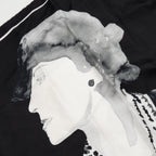 CHANEL 90x90cm Coco Chanel Silk Scarf Black / White