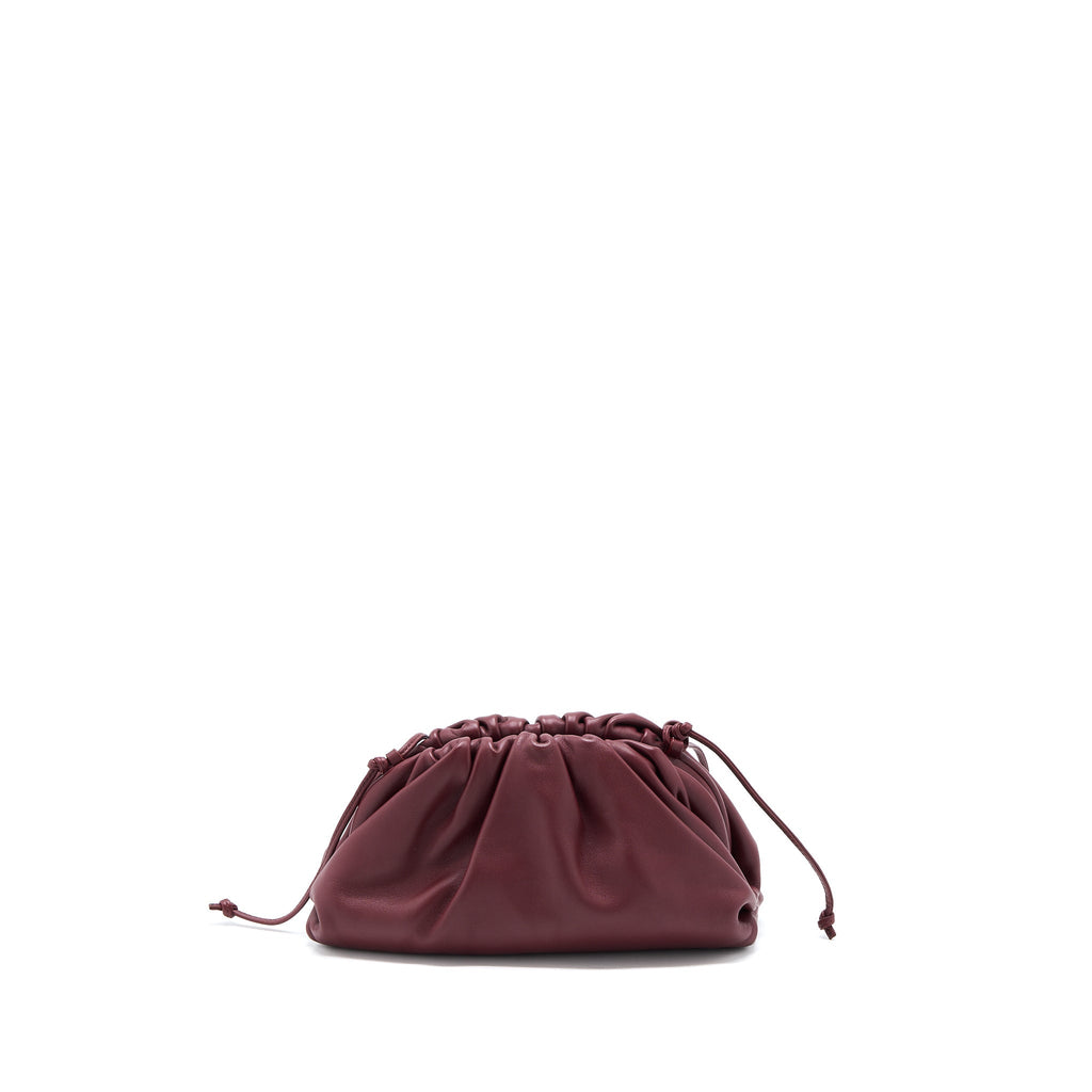 Bottega Veneta Mini Pouch Calfskin Dark Red