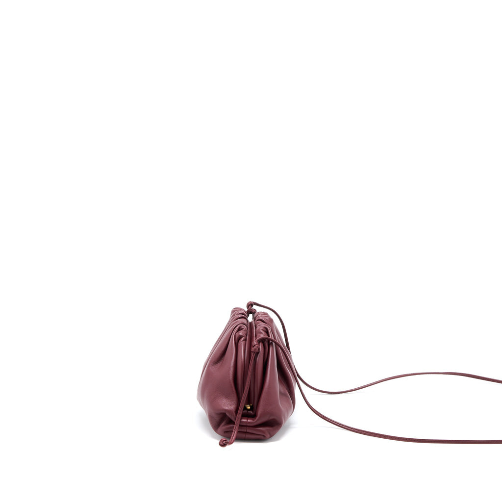 Bottega Veneta Mini Pouch Calfskin Dark Red