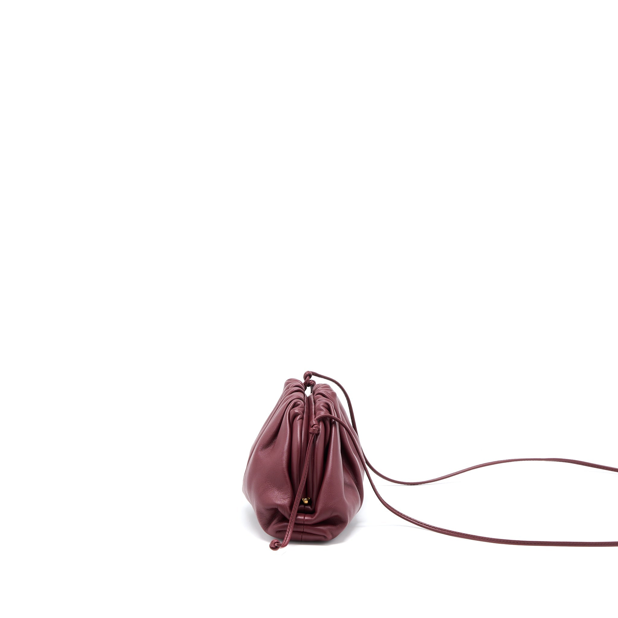Bottega Veneta Mini Pouch Calfskin Dark Red