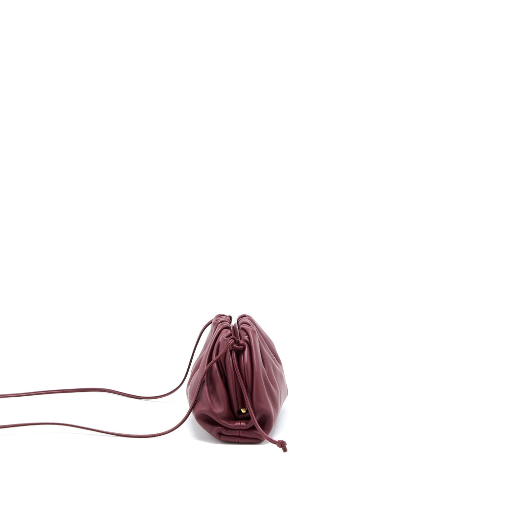 Bottega Veneta Mini Pouch Calfskin Dark Red