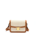 Celine Medium Triomphe Bag in Textile Natural Calfskin