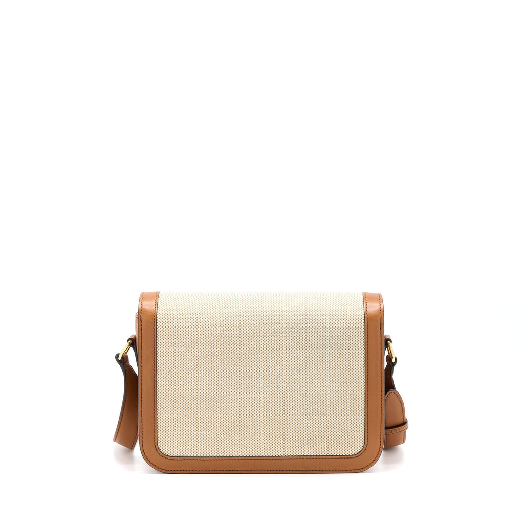 Celine Medium Triomphe Bag in Textile Natural Calfskin