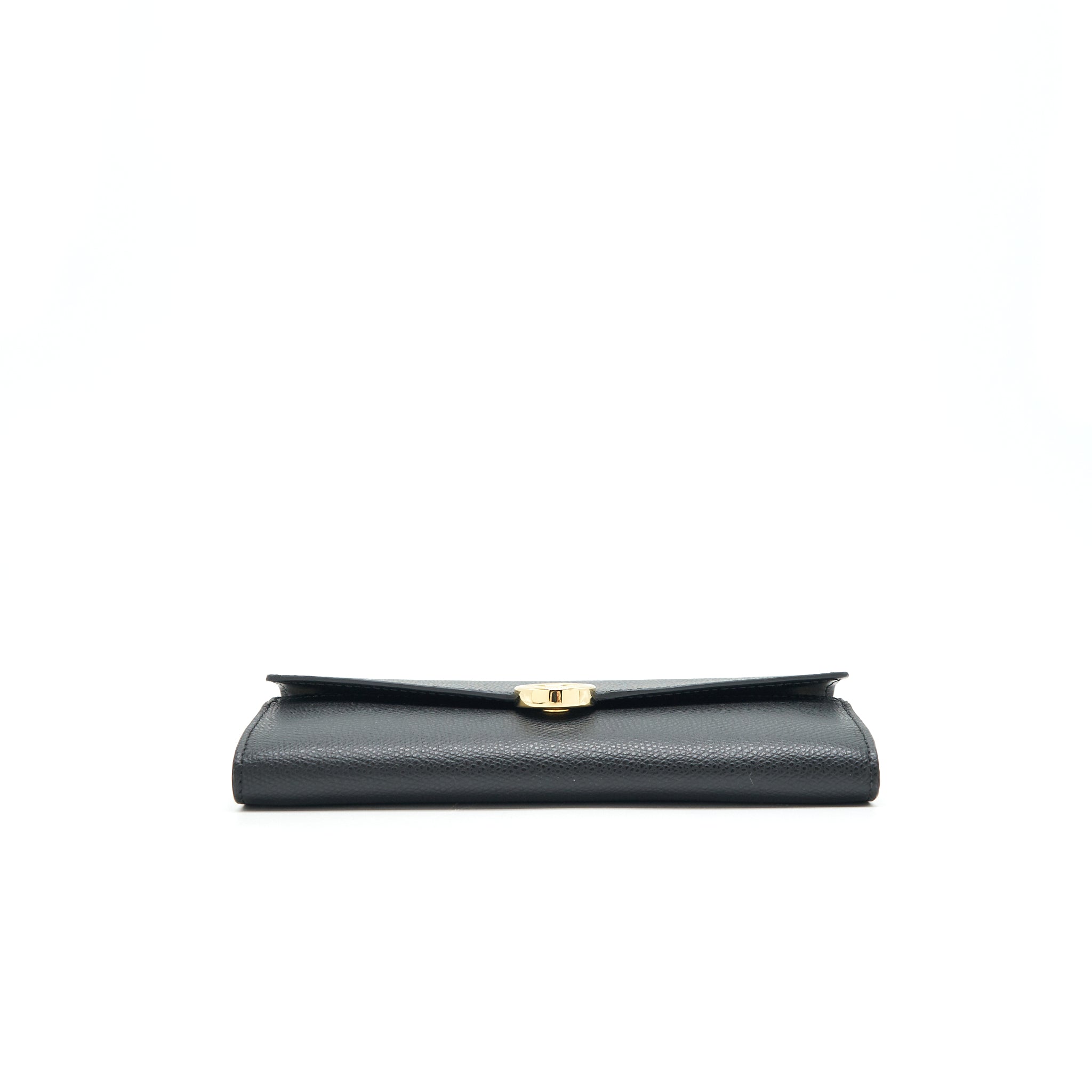 Fendi Grained Calfskin Wallet with Chain Black GHW