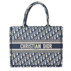 Dior Medium Book Tote Blue Dior Oblique Embroidery