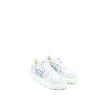 Dior Size 37 Addict Blue Toile De Jouy Technical Fabric Low Top Sneakers