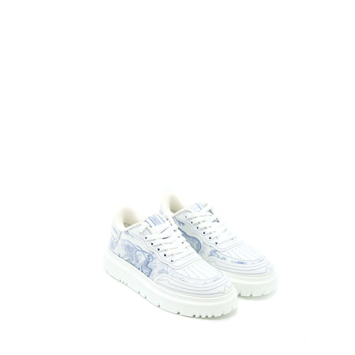 Dior Size 37 Addict Blue Toile De Jouy Technical Fabric Low Top Sneakers