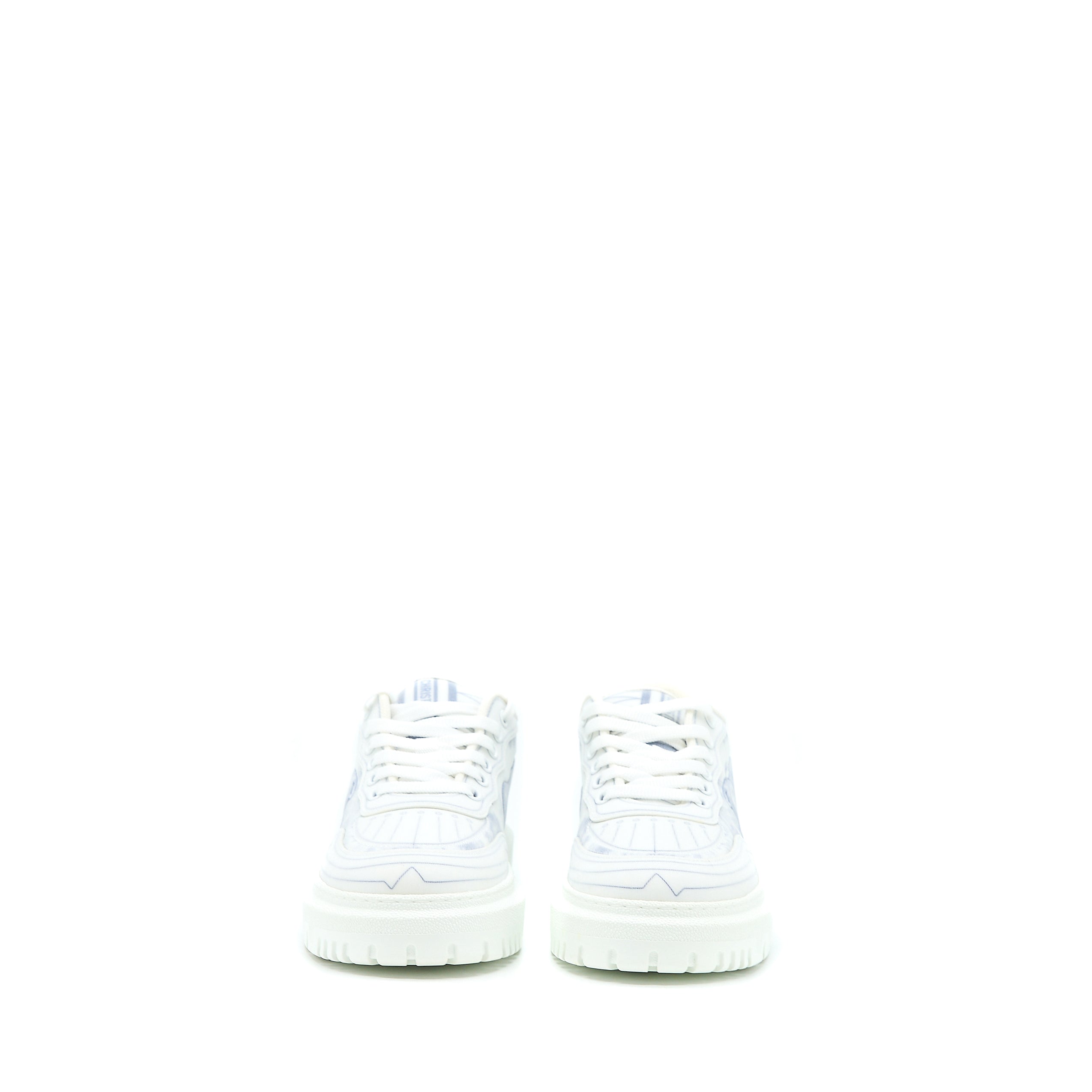 Dior Size 37 Addict Blue Toile De Jouy Technical Fabric Low Top Sneakers