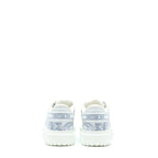 Dior Size 37 Addict Blue Toile De Jouy Technical Fabric Low Top Sneakers