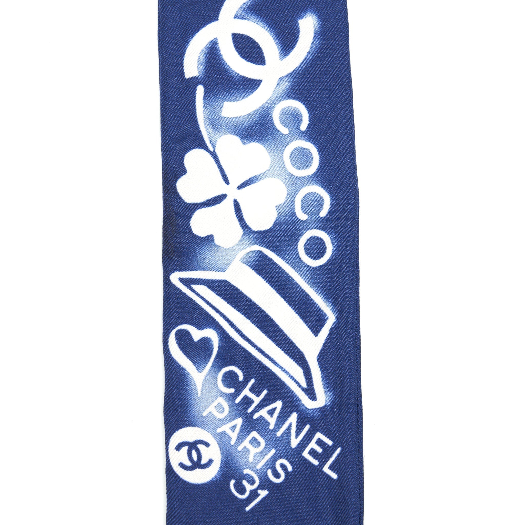 Chanel twilly White/navy