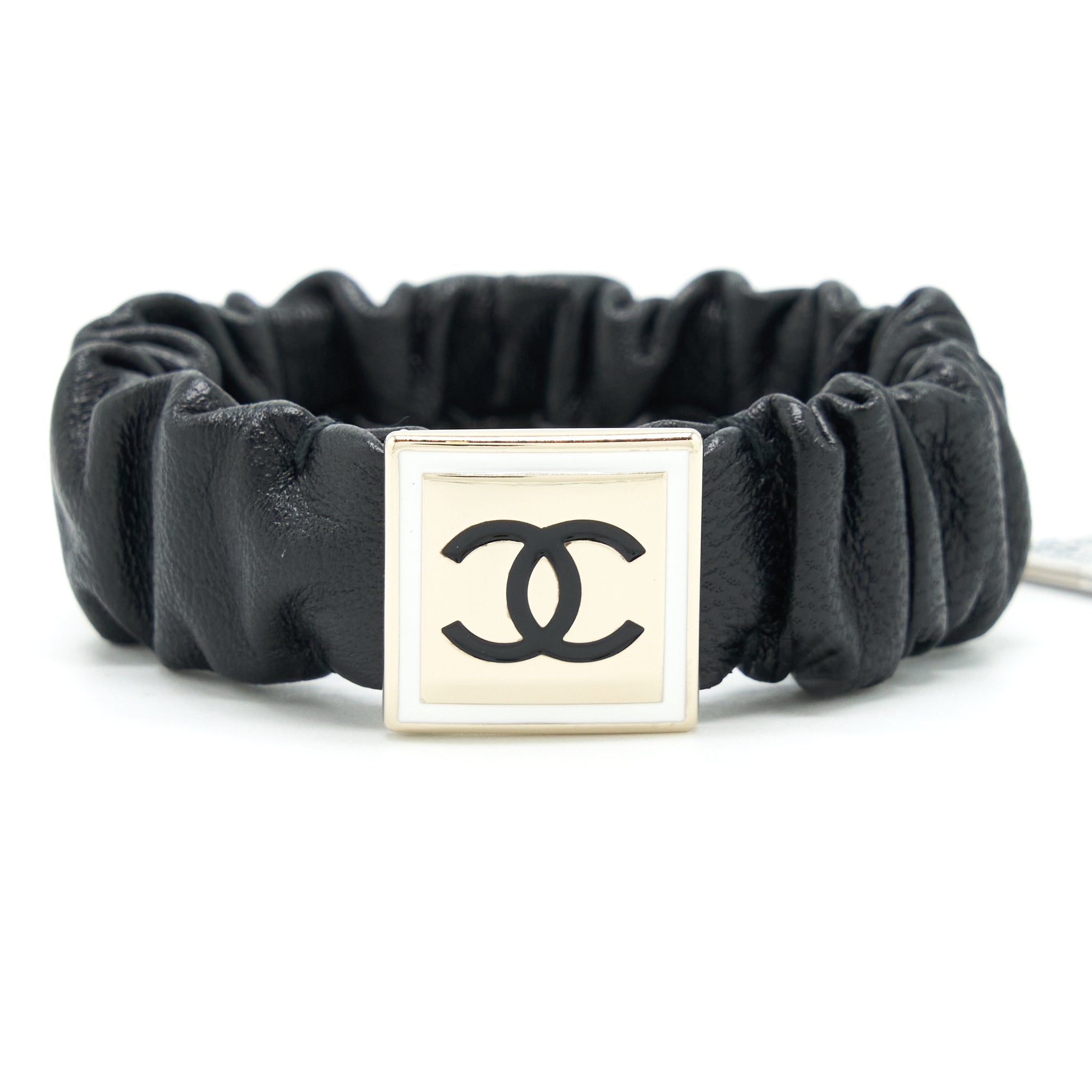 Chanel Square CC Hair Band Black LGHW