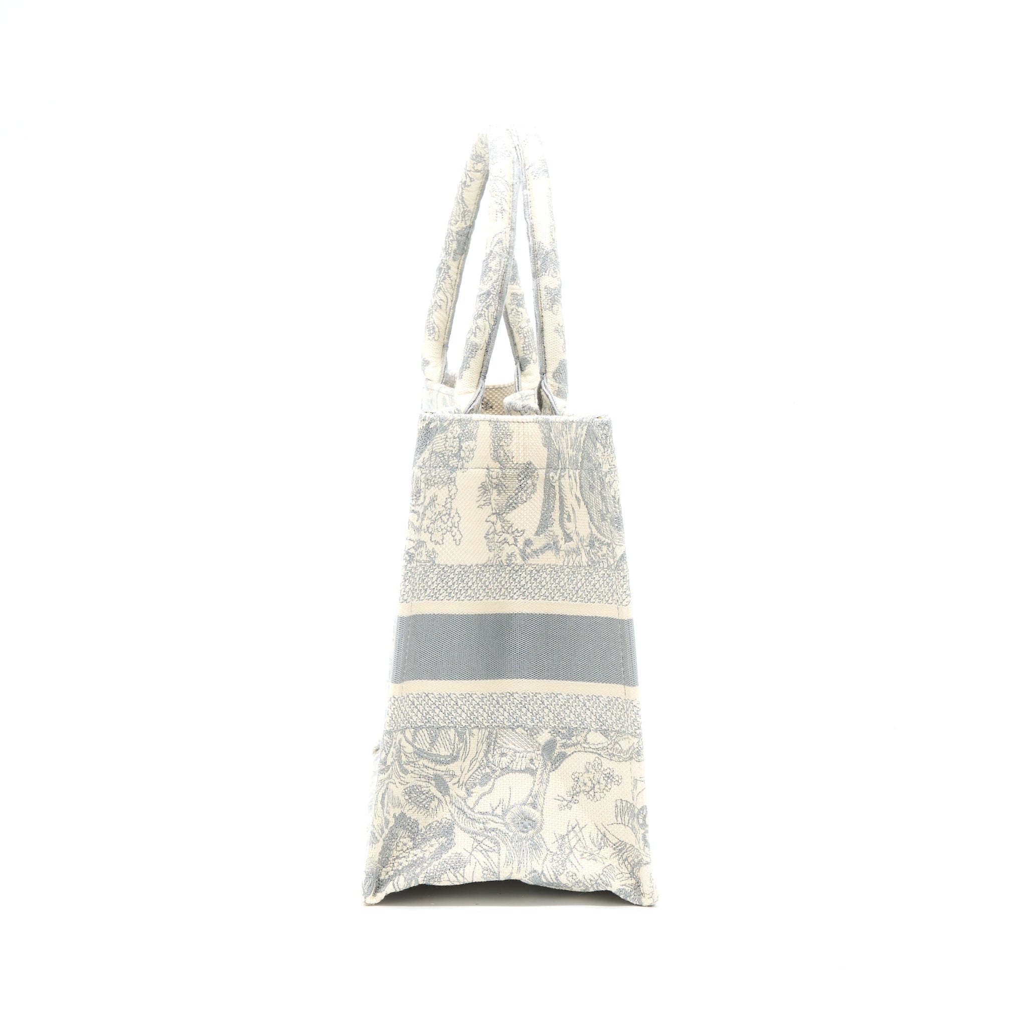 Dior Medium Book Tote Grey Toile De Jouy Embroidery