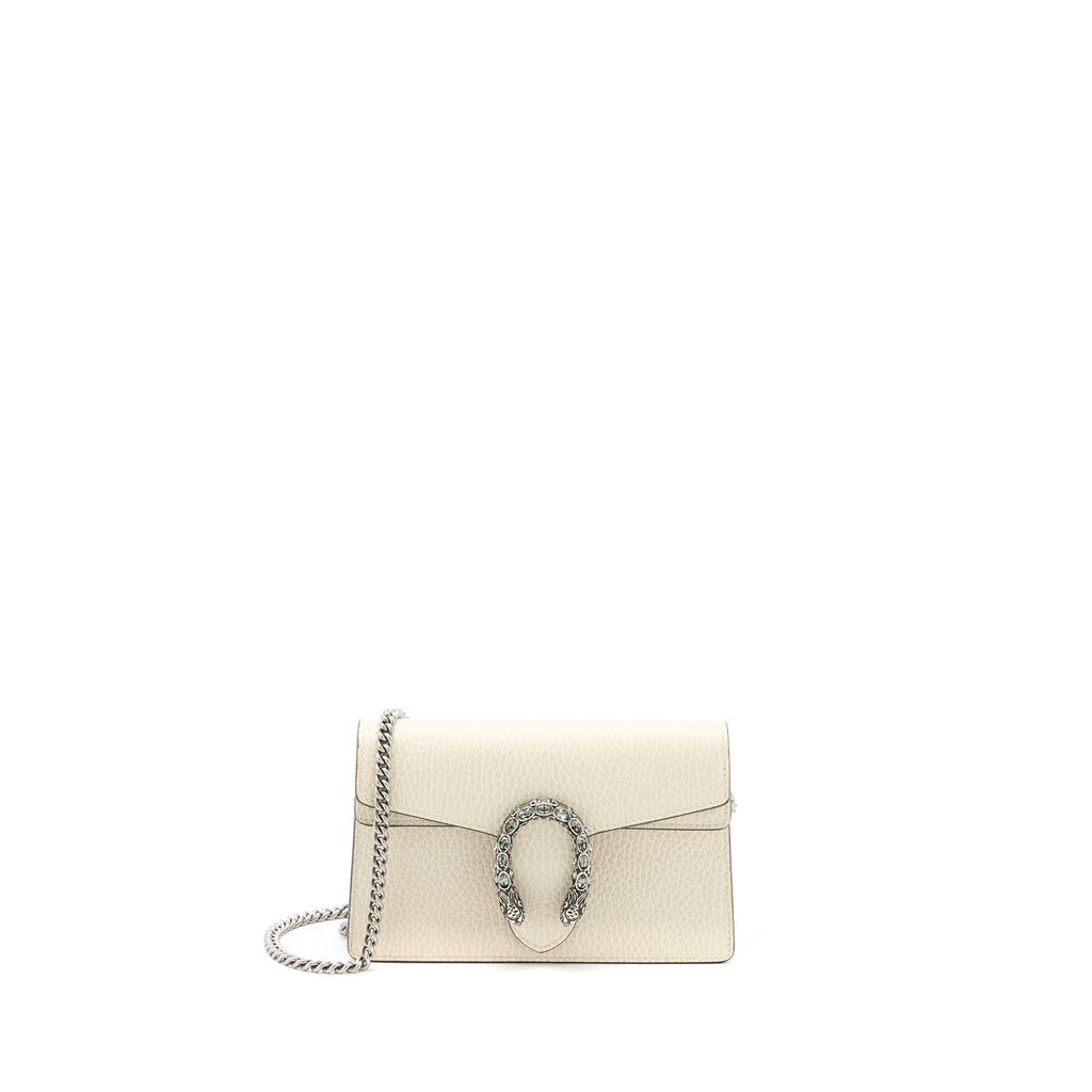 Gucci Super Mini Dionysus Calfskin White Ruthenium Hardware