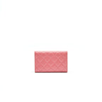 CHANEL CAVIAR MEDIUM FLAP WALLET ROSE PINK WITH GOLD CC LOGO
