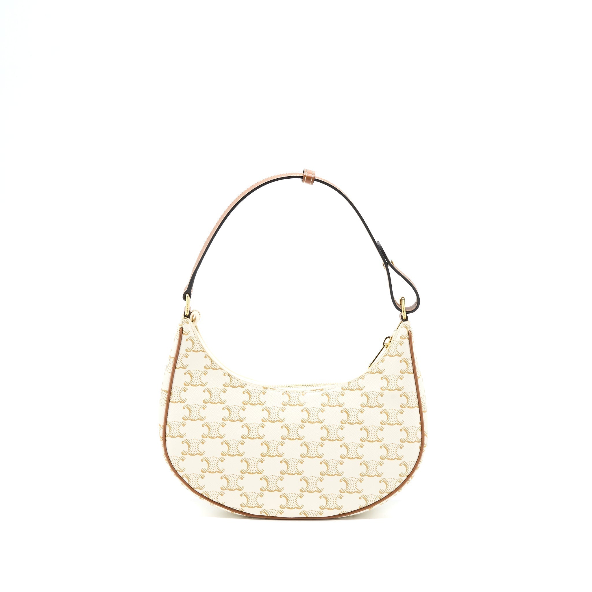 Celine Ava Bag in Triomphe Canvas/Calfskin White