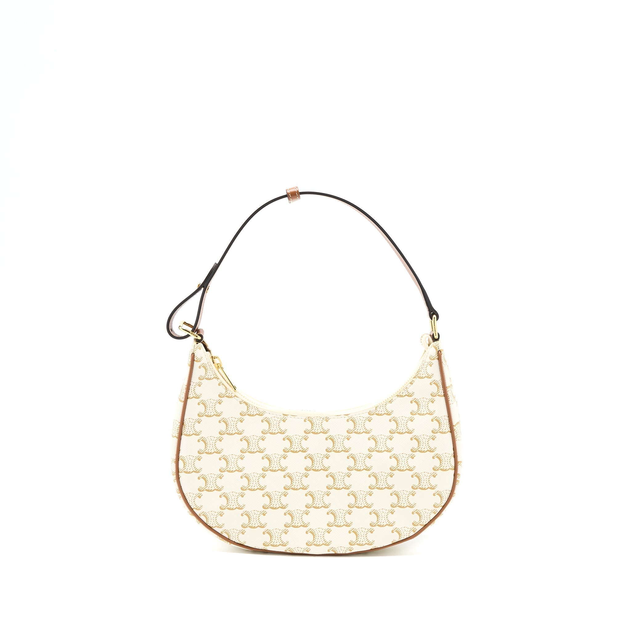 Celine Ava Bag in Triomphe Canvas/Calfskin White