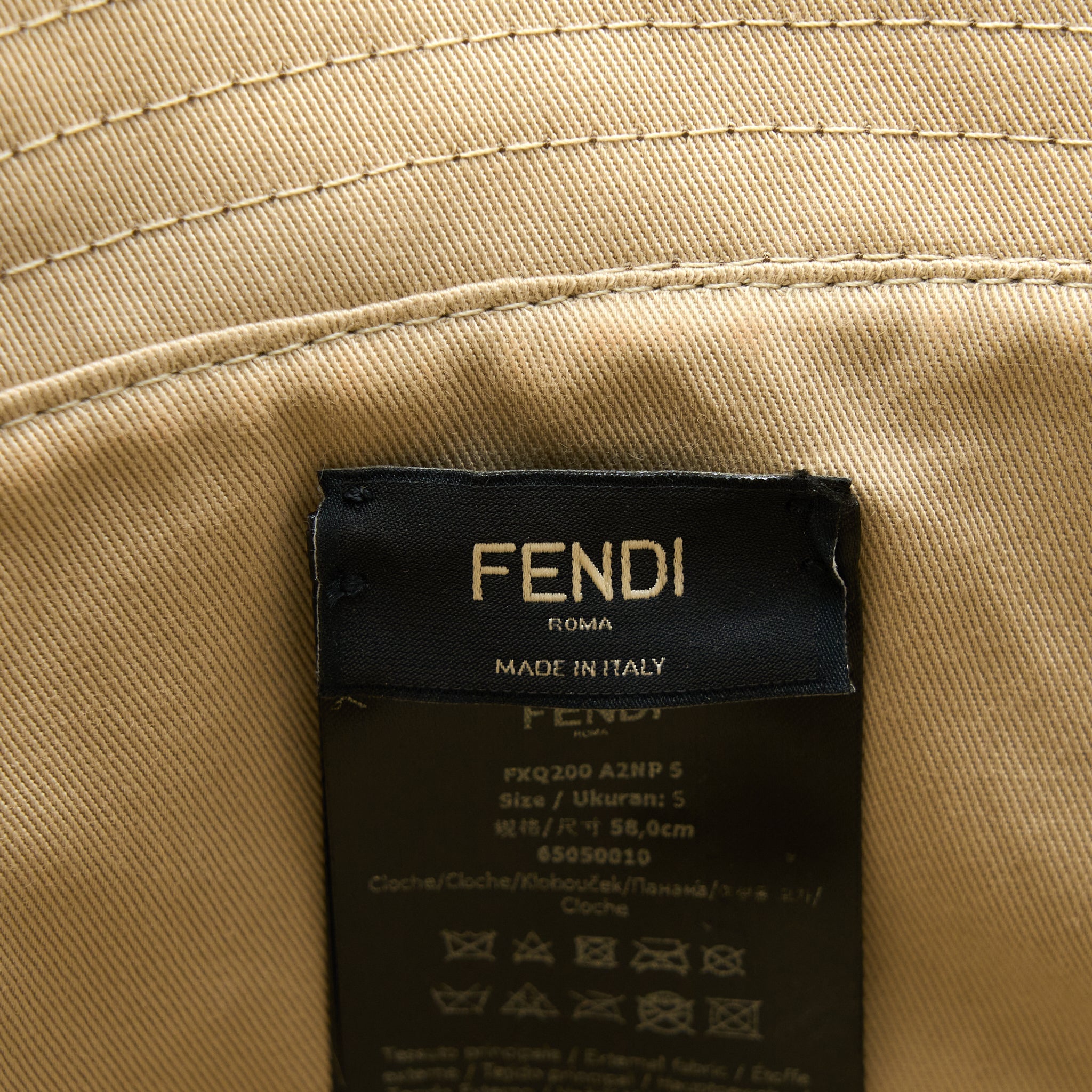 Fendi Size S Fabric Hat Brown/Beige