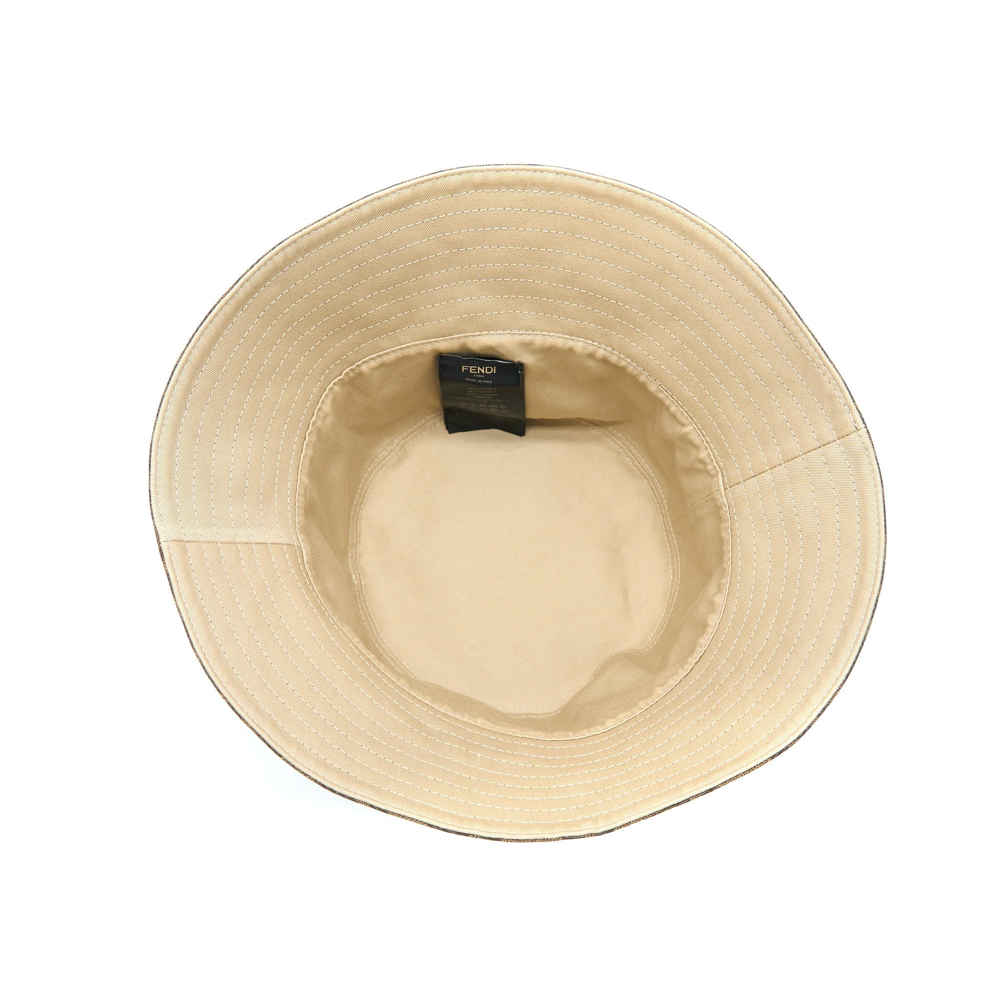 Fendi Size S Fabric Hat Brown/Beige