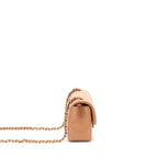 Chanel Mini Rectangular Flap Bag Lambskin Caramel LGHW