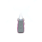 CHRISTIAN DIOR MINI LADY DIOR LAMBSKIN PINK/PURPLE/GREY
