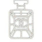 Chanel Crystals Perfume Bottle CC Logo Brooch Iridescent Pink