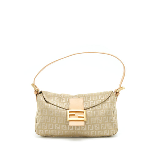 Fendi Vintage Baguette Fabric Beige GHW