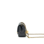 Chanel pearl Crush mini square Flap bag lambskin Black GHW (microchip)