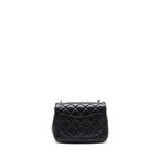 Chanel pearl Crush mini square Flap bag lambskin Black GHW (microchip)