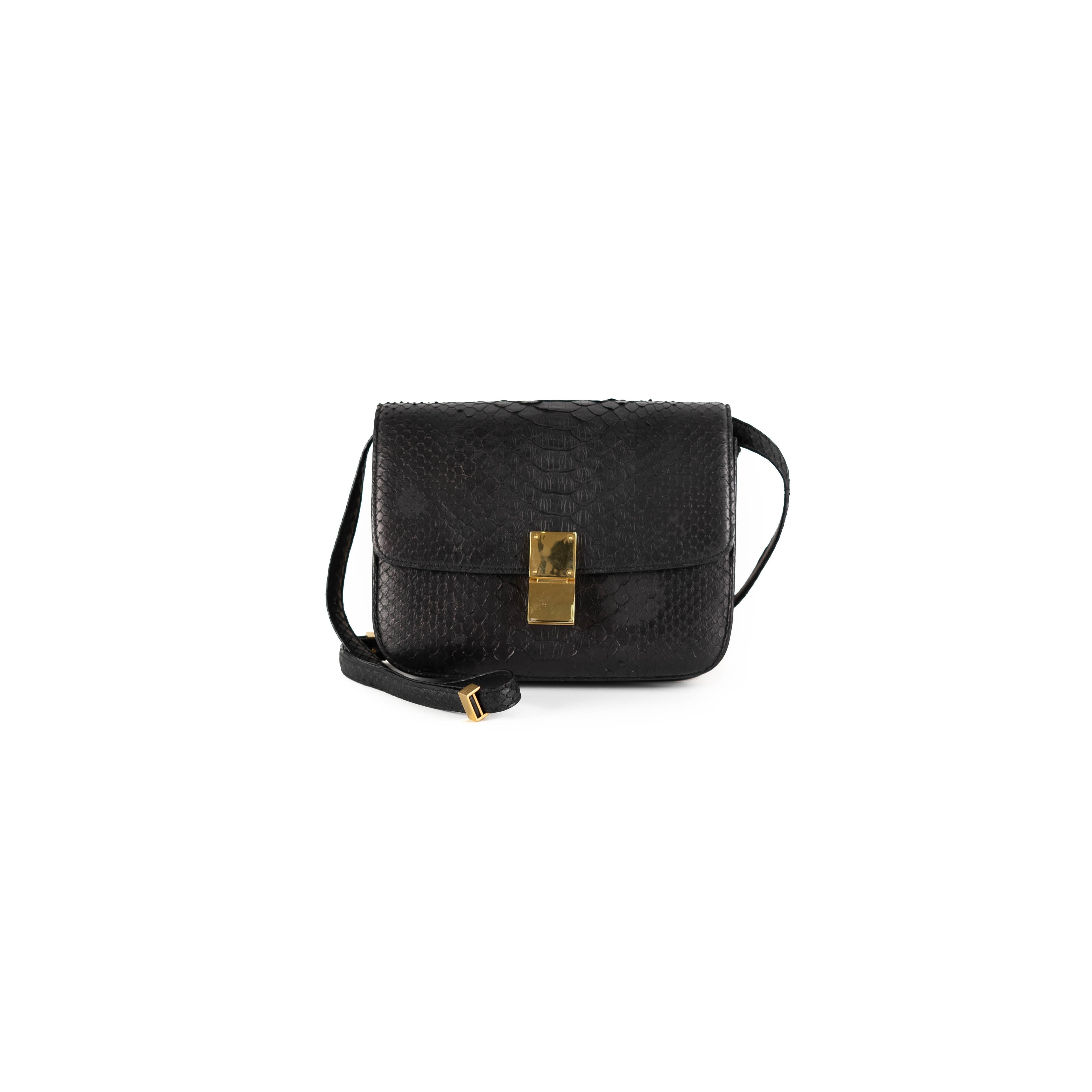 Celine Box Python Bag Black