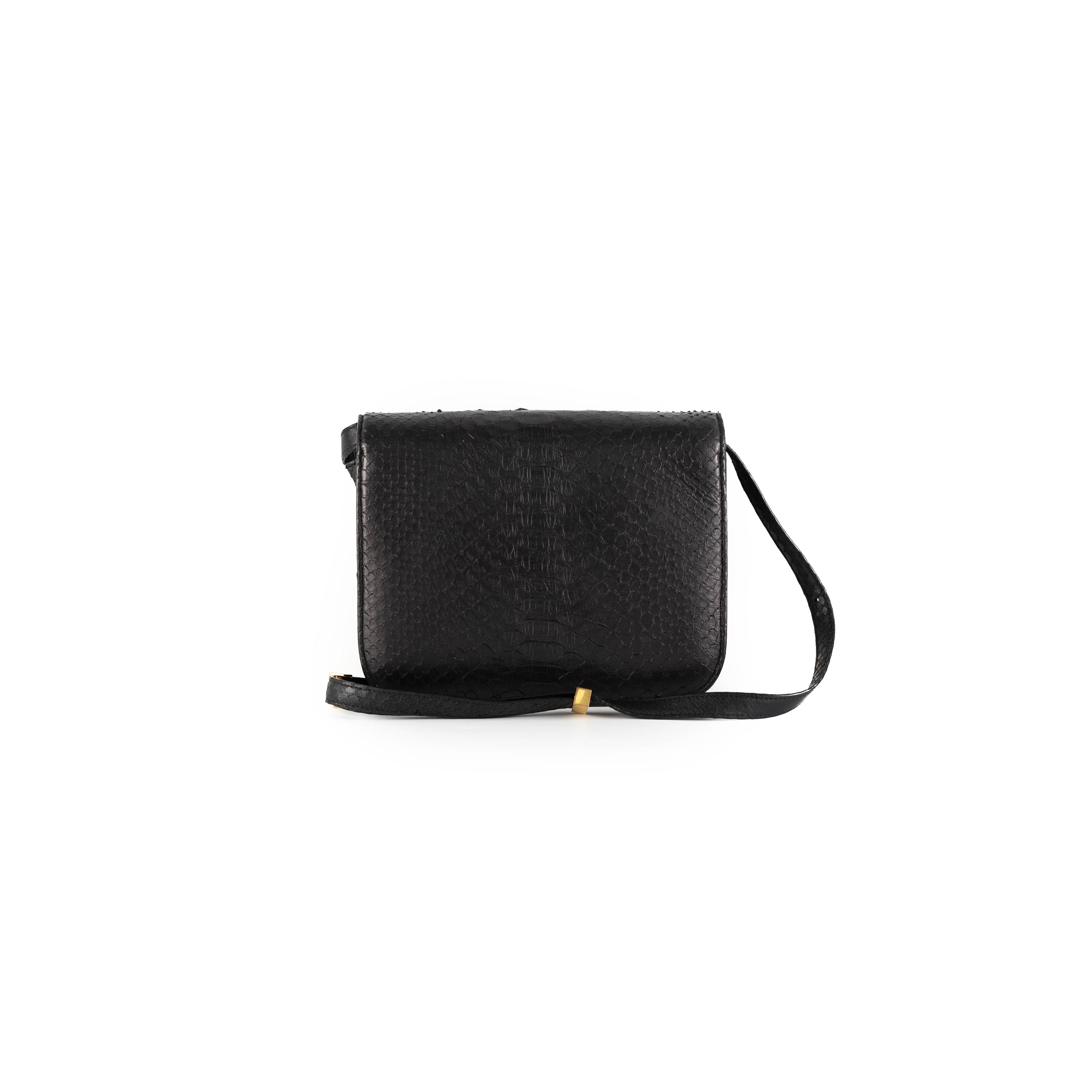 Celine Box Python Bag Black