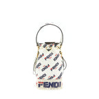 Fendi x Fila Mini Logo Mon Tresor Drawstring Bucket Bag White GHW