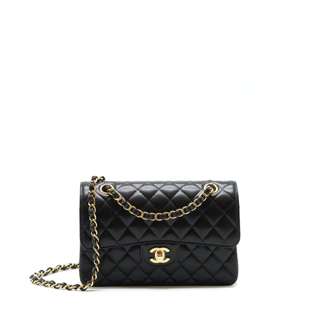 Chanel Small classic double Flap bag Caviar black GHW (microchip)