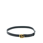 Gucci Size 85 GG 2cm Leather Belt Double G Buckle GHW