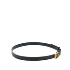 Gucci Size 85 GG 2cm Leather Belt Double G Buckle GHW