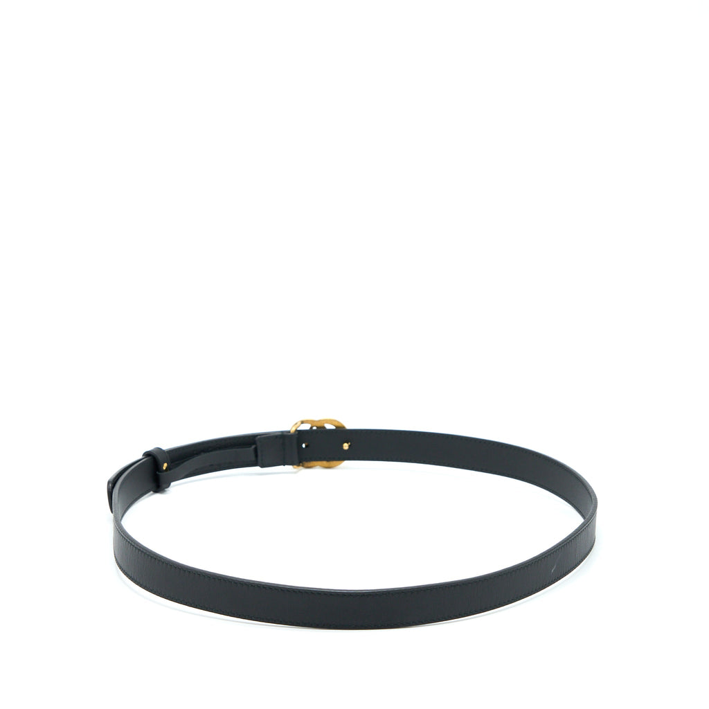 Gucci Size 85 GG 2cm Leather Belt Double G Buckle GHW