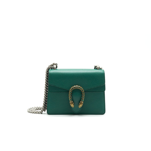 GUCCI DIONYSUS MINI LEATHER BAG GREEN
