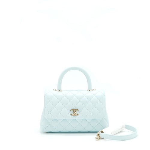 Chanel 21K Baby Blue Coco handle Small (old mini) 24cm LGHW