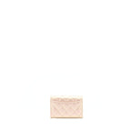 Chanel 21k Iridescent Pink Flap Card Holder SHW