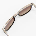 Chanel CC and Letter Logo Shield Sunglasses Dark Tortoise/Beige Brown SHW