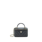 Chanel 21K top handle rectangular Vanity with chain Black LGHW