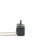 Chanel 21K top handle rectangular Vanity with chain Black LGHW